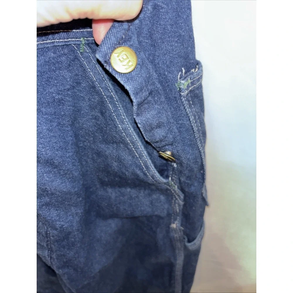 Vintage Key Imperial Overall Aristocrat Denim Bib Workwear Size 36x34 USA Made